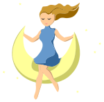 Girl On Crescent Moon